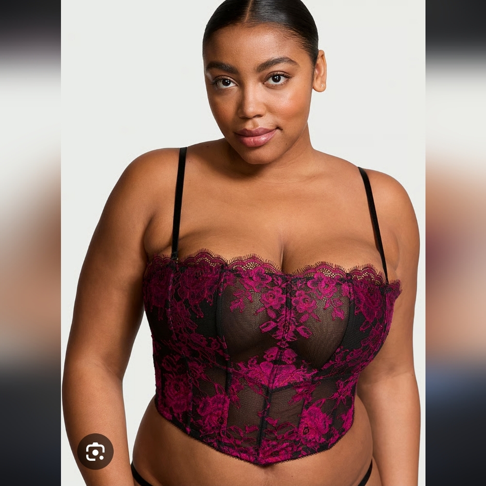 Victoria's Secret Black and Pink Lace corset